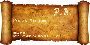 Peszt Mirjam névjegykártya